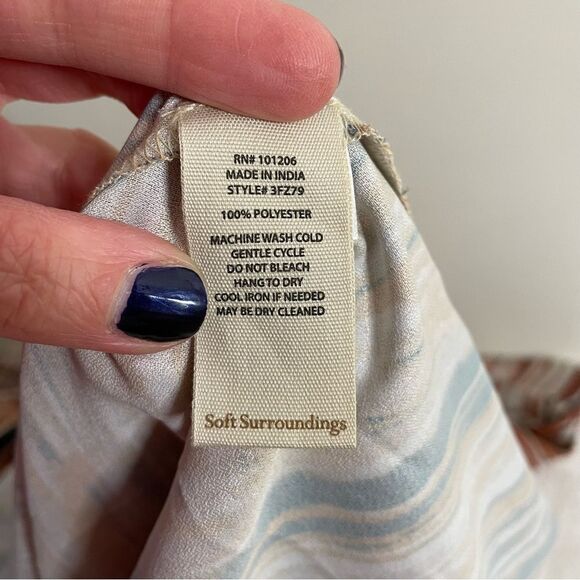 Soft Surroundings Dress Cyra Painted Stripe Print Brown Orange Size Petite PXL - Picture 10 of 10